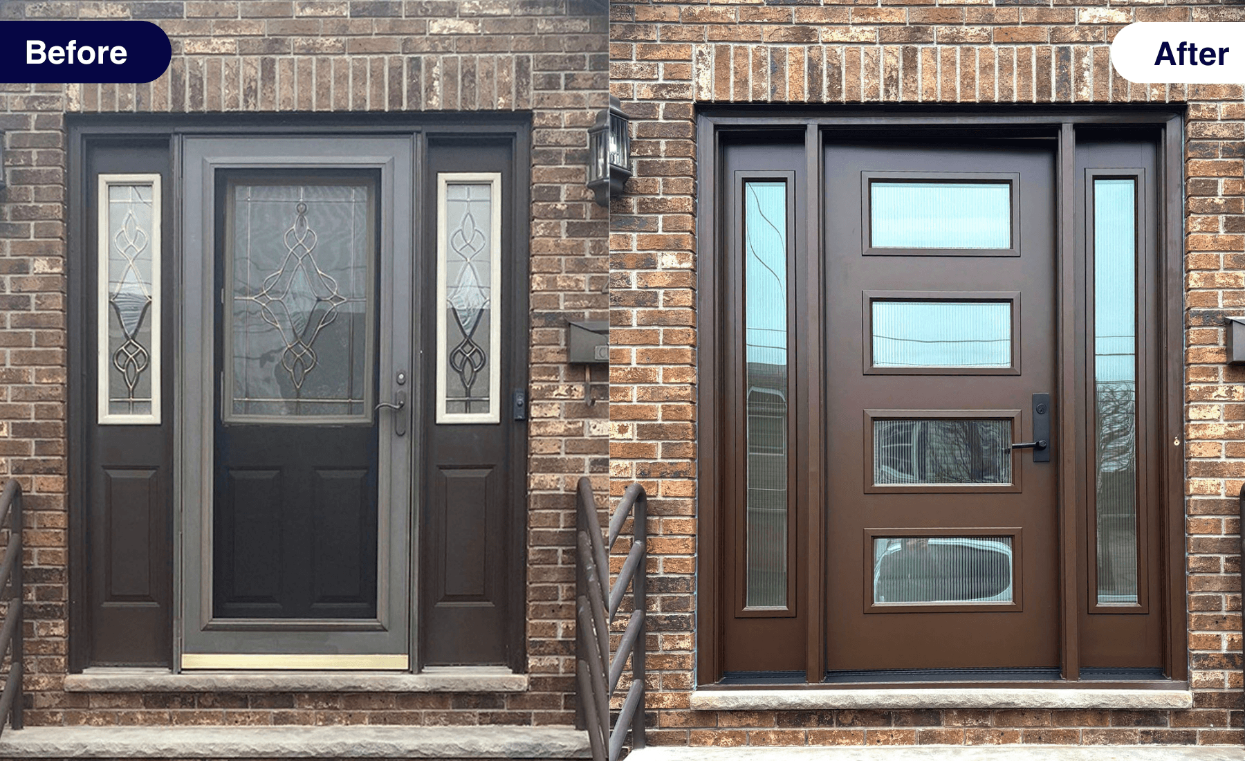 before and after front door